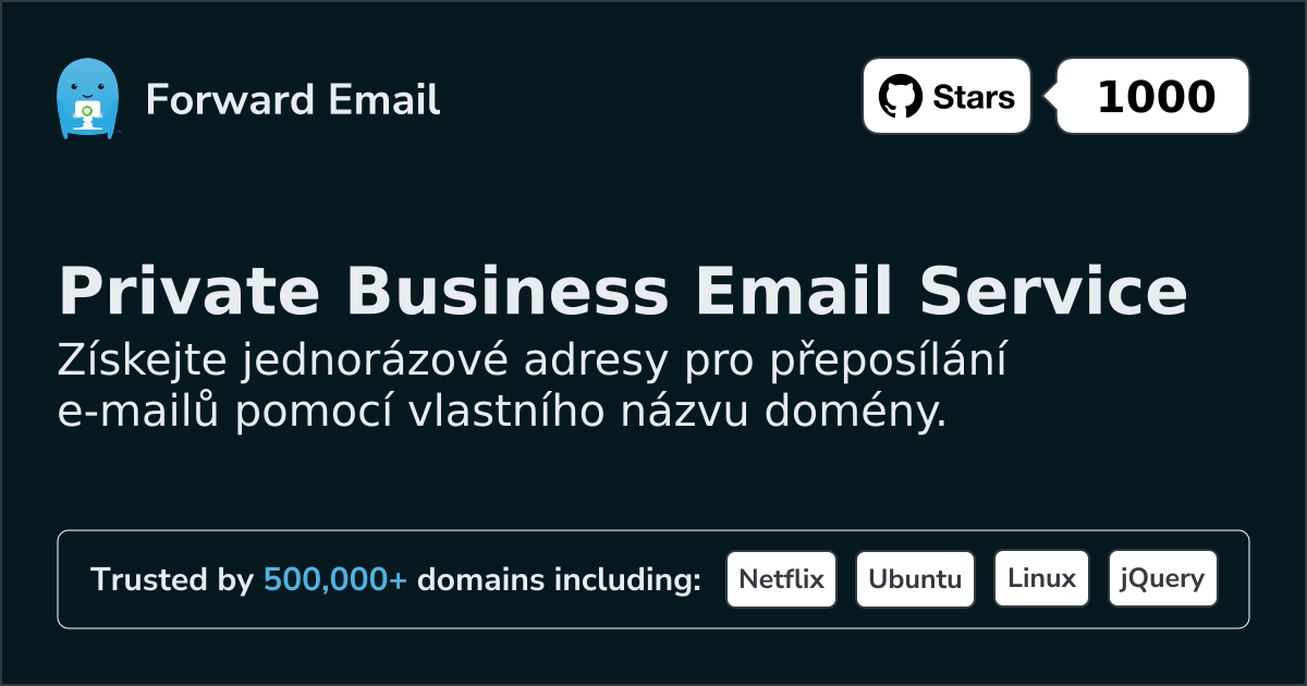 Jednorázové e-mailové adresy pro vlastní domény