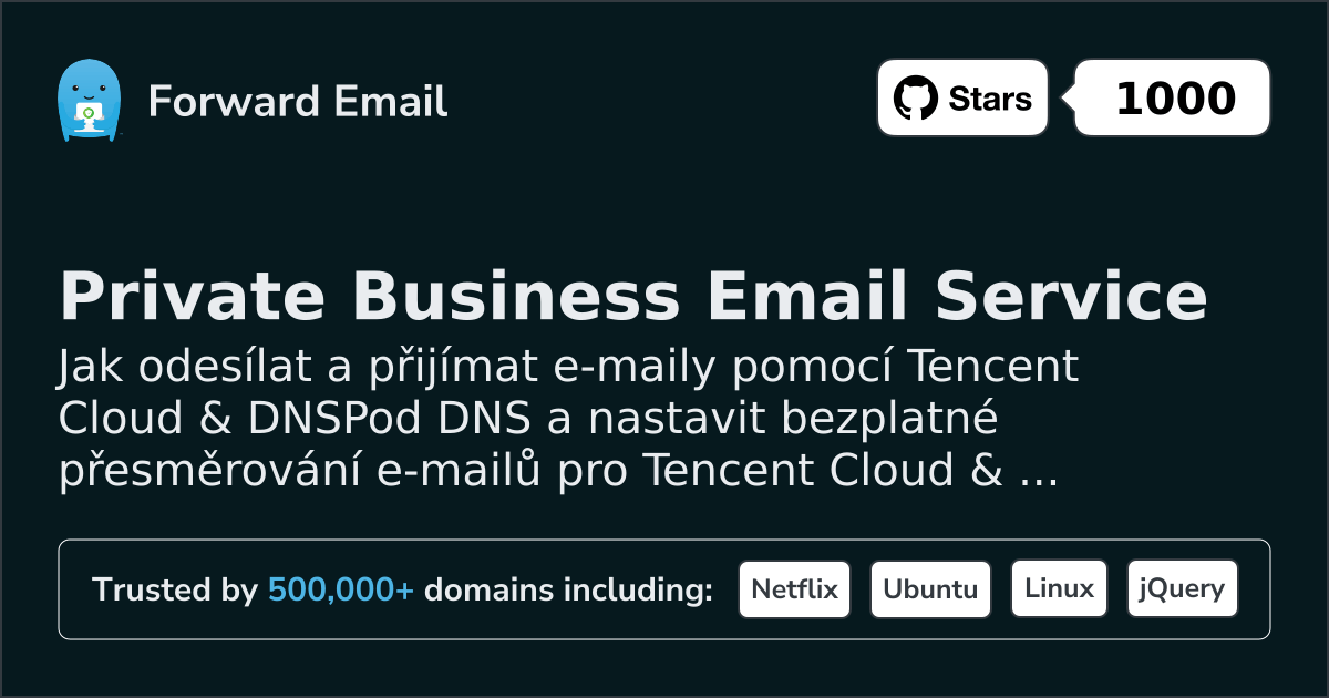 Jak nastavit e-mail pomocí Tencent Cloud & DNSPod