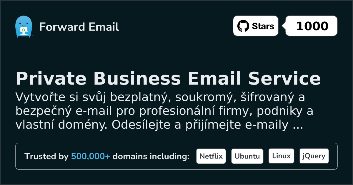 Soukromý firemní e-mail pro vlastní domény