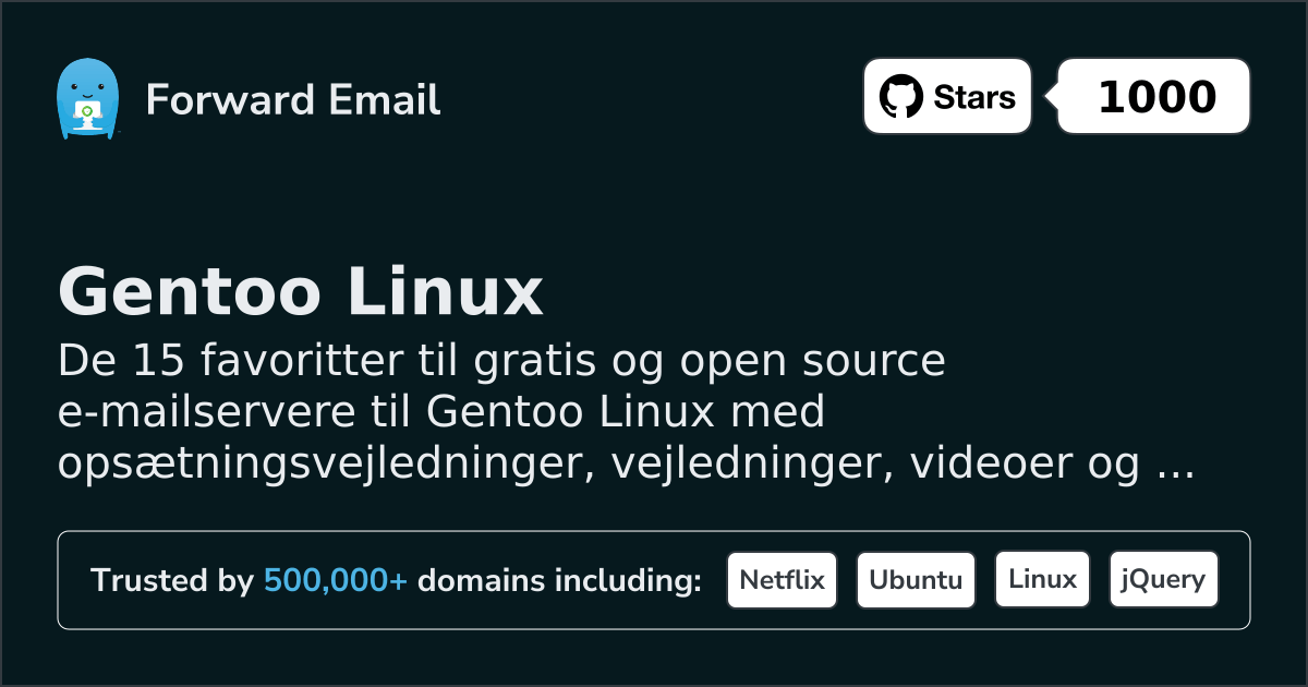 15 Favorited Open Source Email Servers for Gentoo Linux in 2026