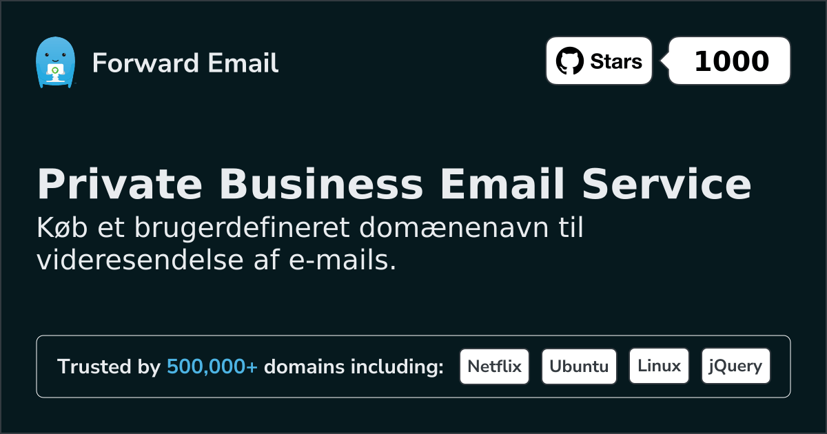 Registrer brugerdefineret domæne til e-mail