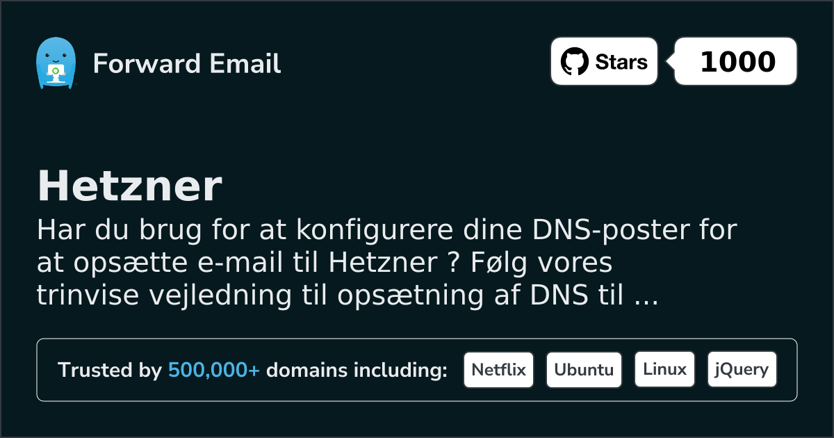 Sådan opsætter du e-mail med Hetzner