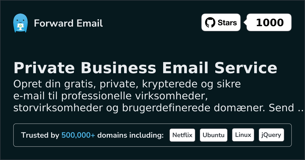 Privat virksomheds-e-mail til brugerdefinerede domæner