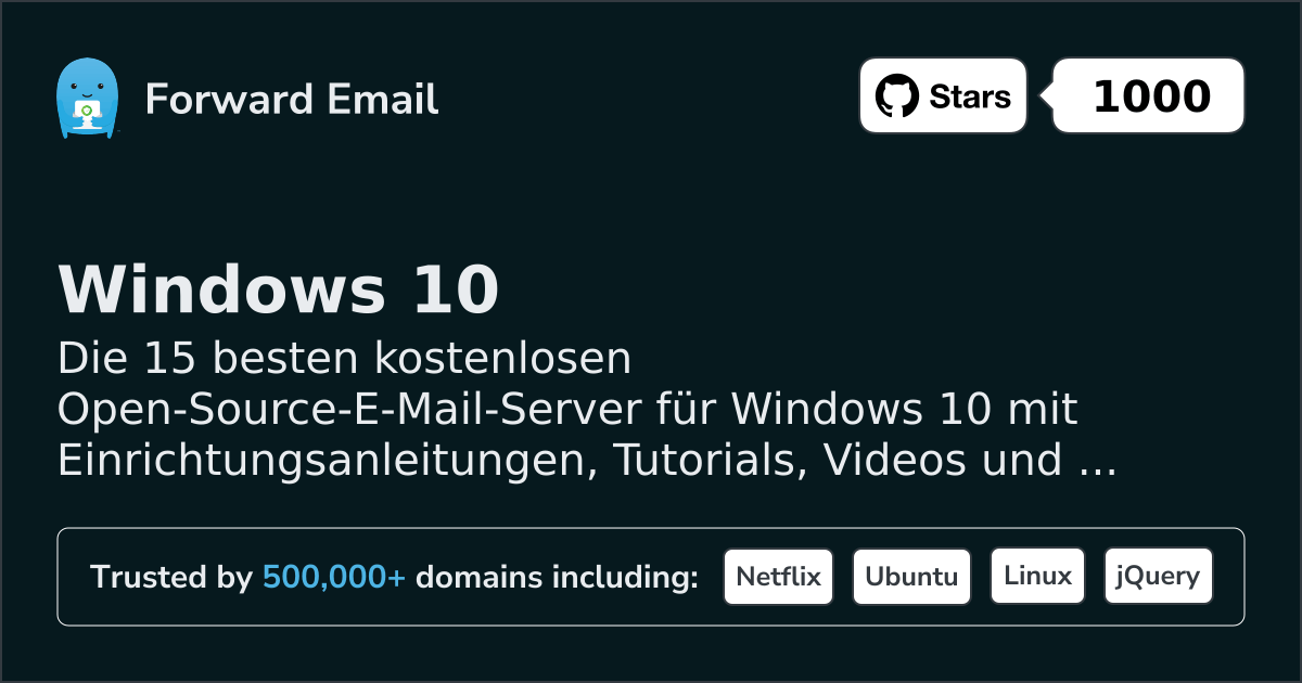 15 Top Open Source Email Servers for Windows 10 in 2026