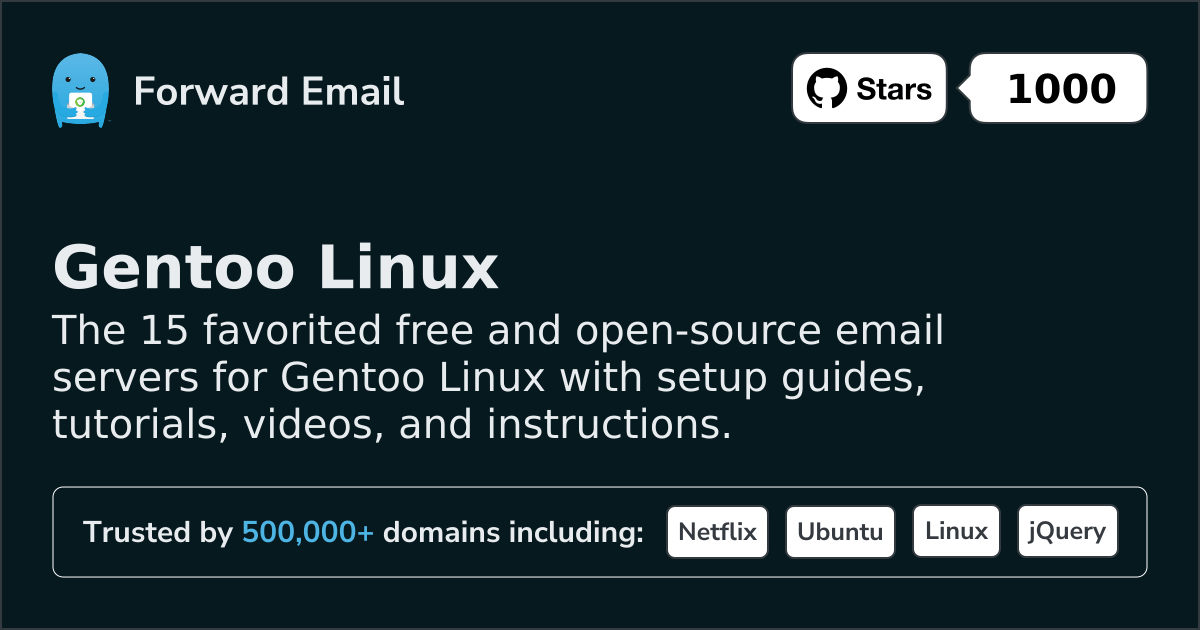 15 Favorited Open Source Email Servers for Gentoo Linux in 2026