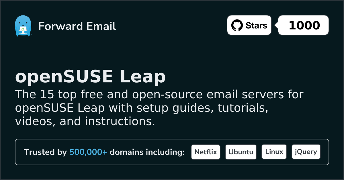 15 Top Open Source Email Servers for openSUSE Leap in 2026
