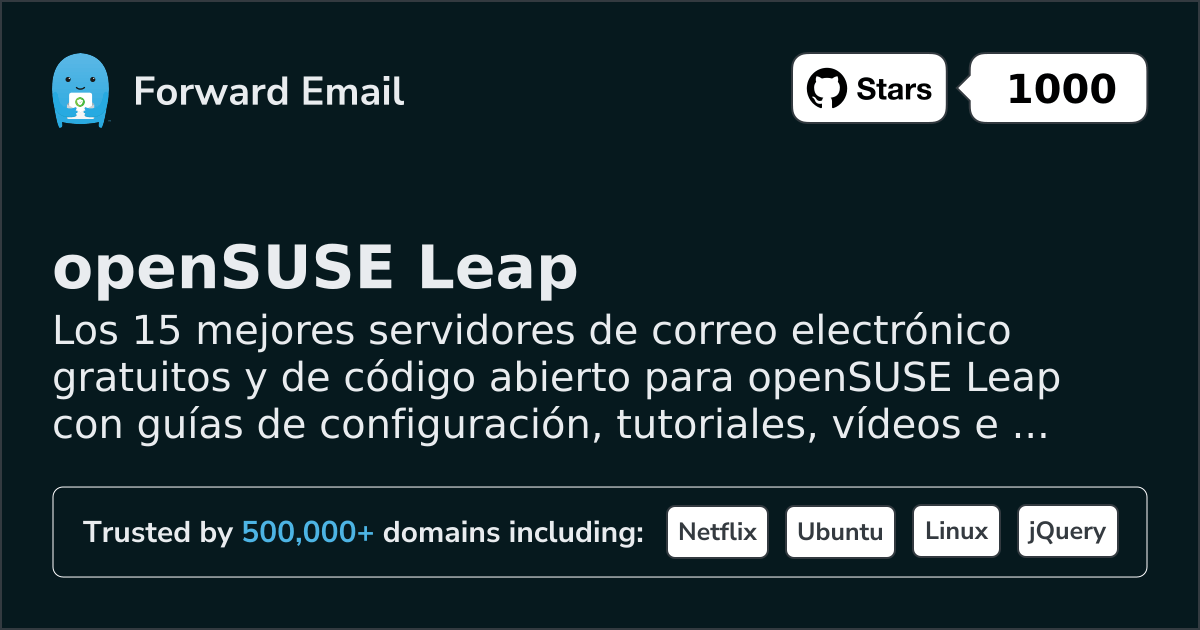 15 Top Open Source Email Servers for openSUSE Leap in 2026