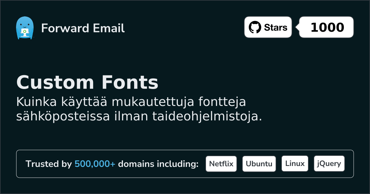 Mukautetut fontit sähköposteissa