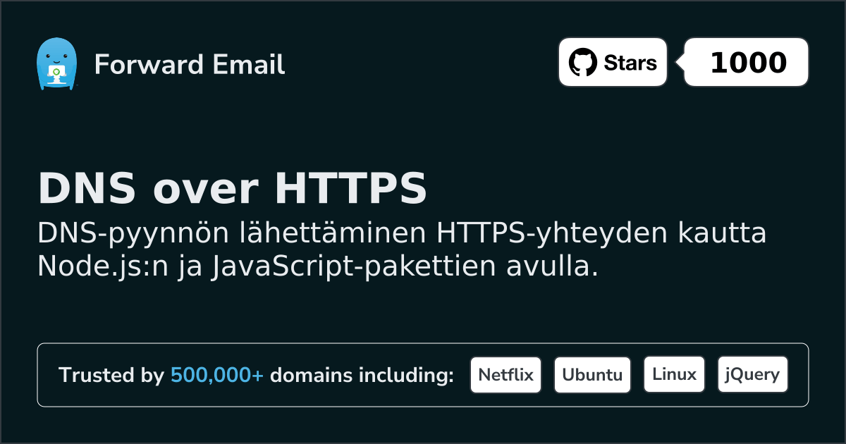 Node.js DNS HTTPS:n yli