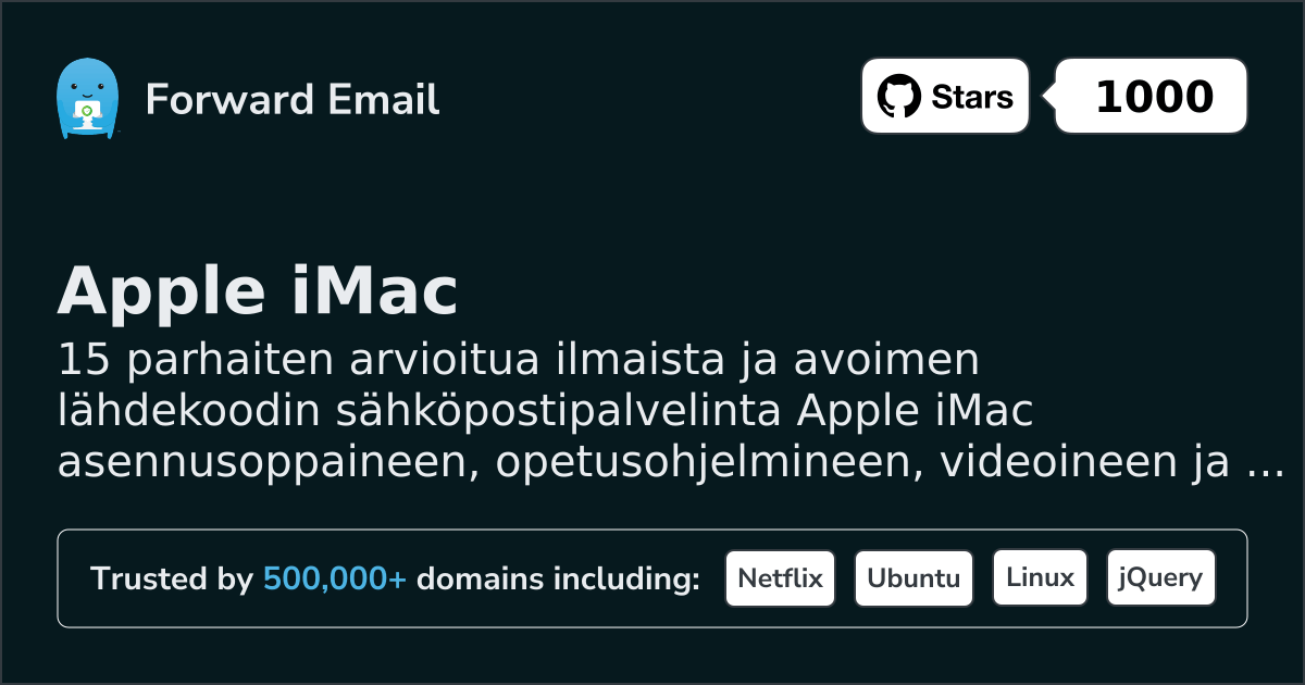 15 Top-Rated Open Source Email Servers for Apple iMac in 2026