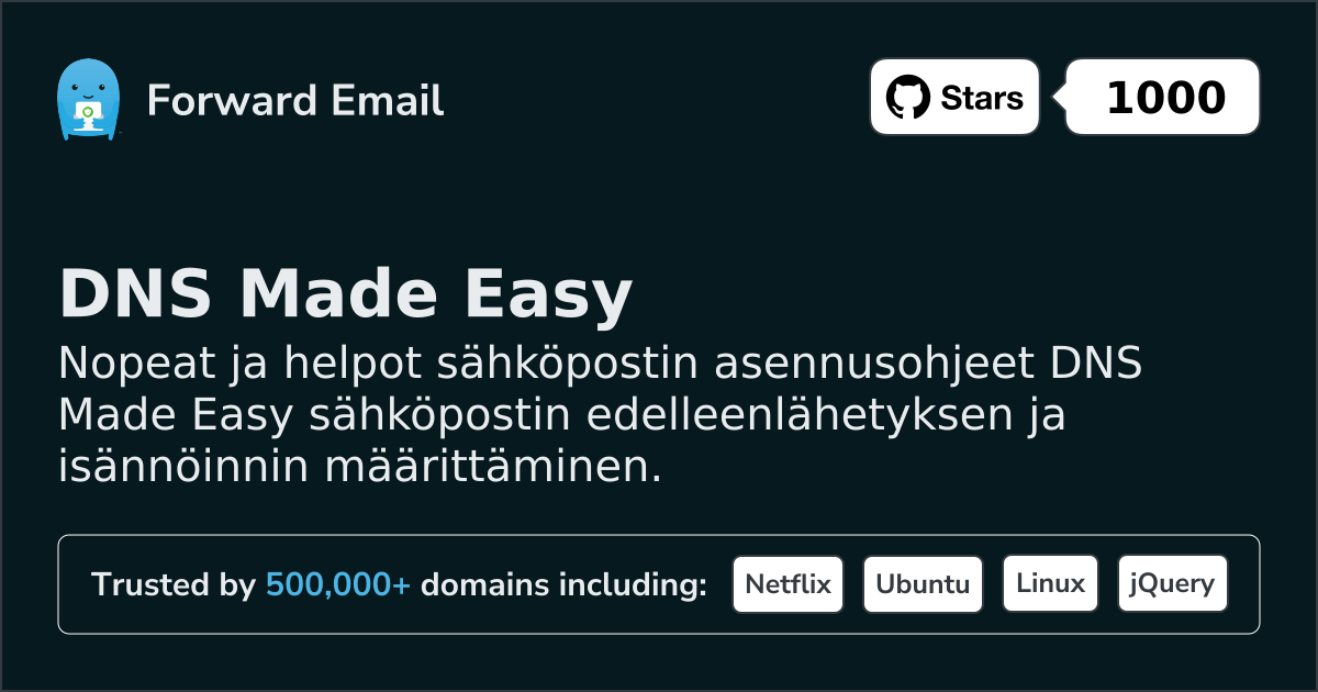 Sähköpostin määrittäminen DNS Made Easy
