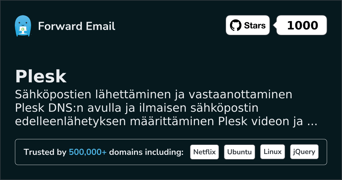 Sähköpostin määrittäminen Plesk