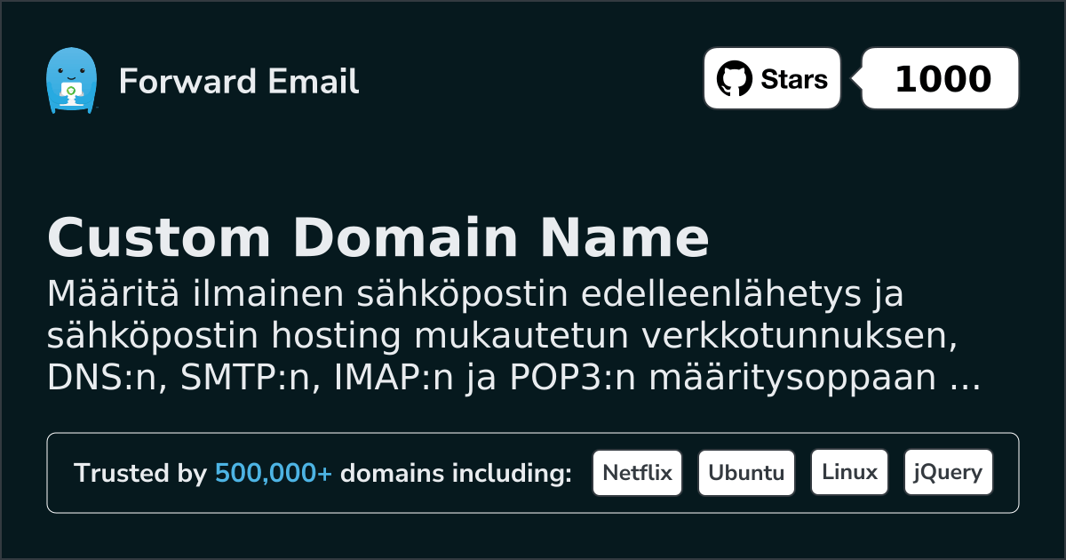 Sähköpostin määrittäminen Send Email with Custom Domain