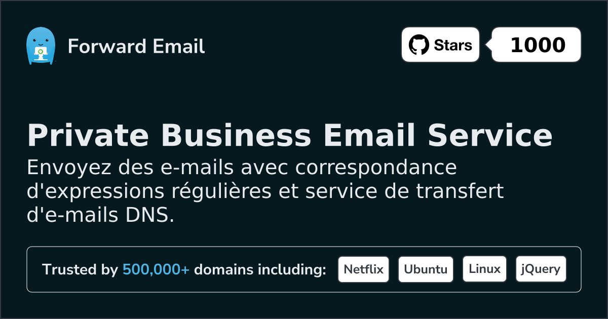 Expression régulière de transfert d'e-mails pour les domaines personnalisés