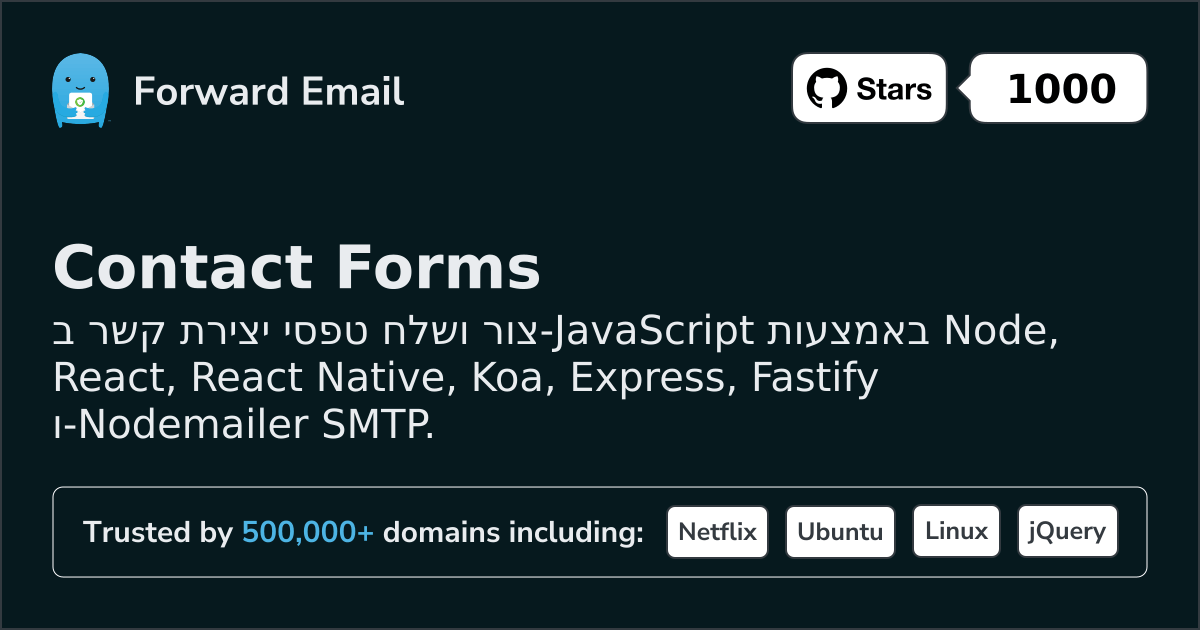 טפסי יצירת קשר ב-JavaScript Node.js