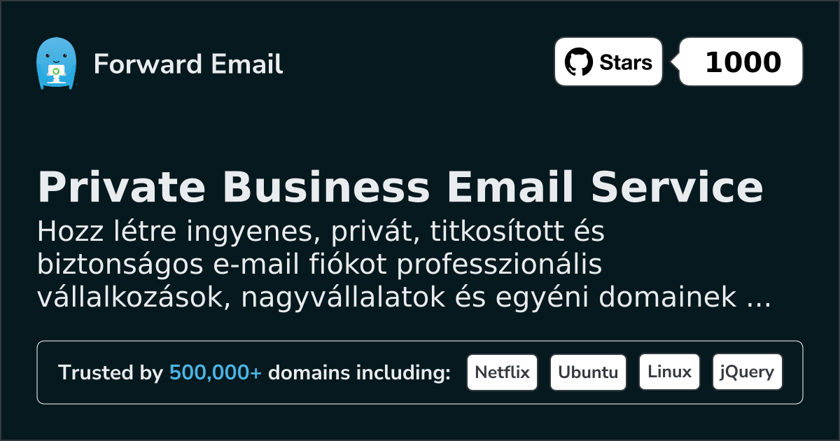 Privát üzleti e-mail cím egyéni domainekhez