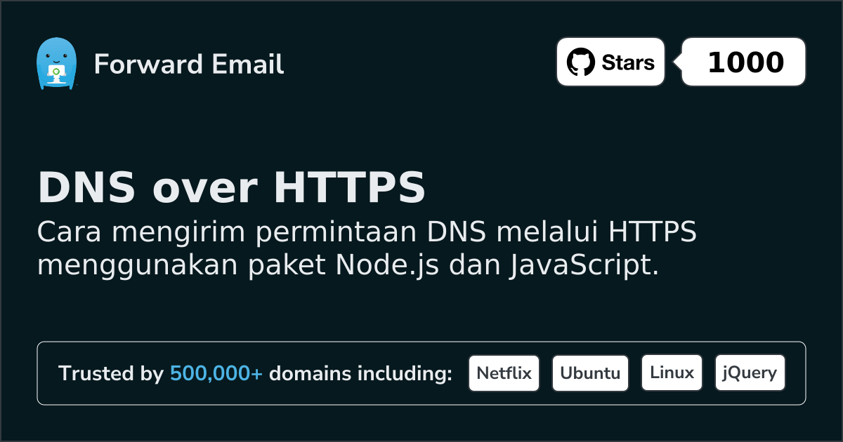 Node.js DNS melalui HTTPS