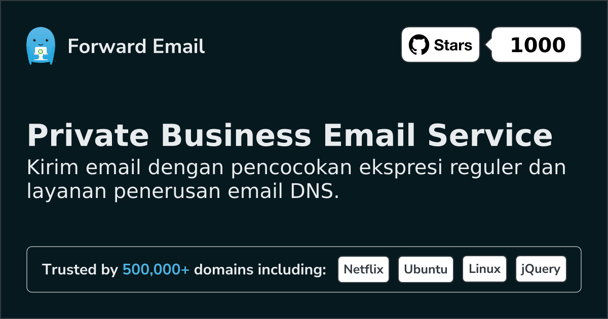 Ekspresi Reguler Penerusan Email untuk Domain Kustom