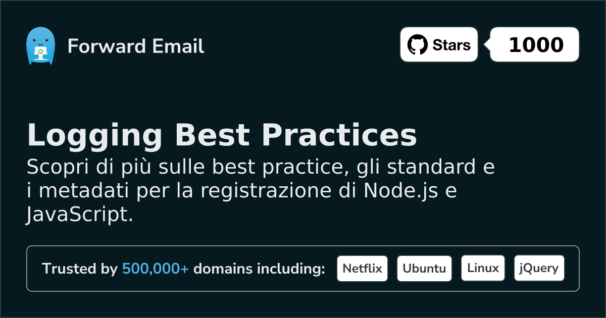 Best practice per la registrazione di Node.js