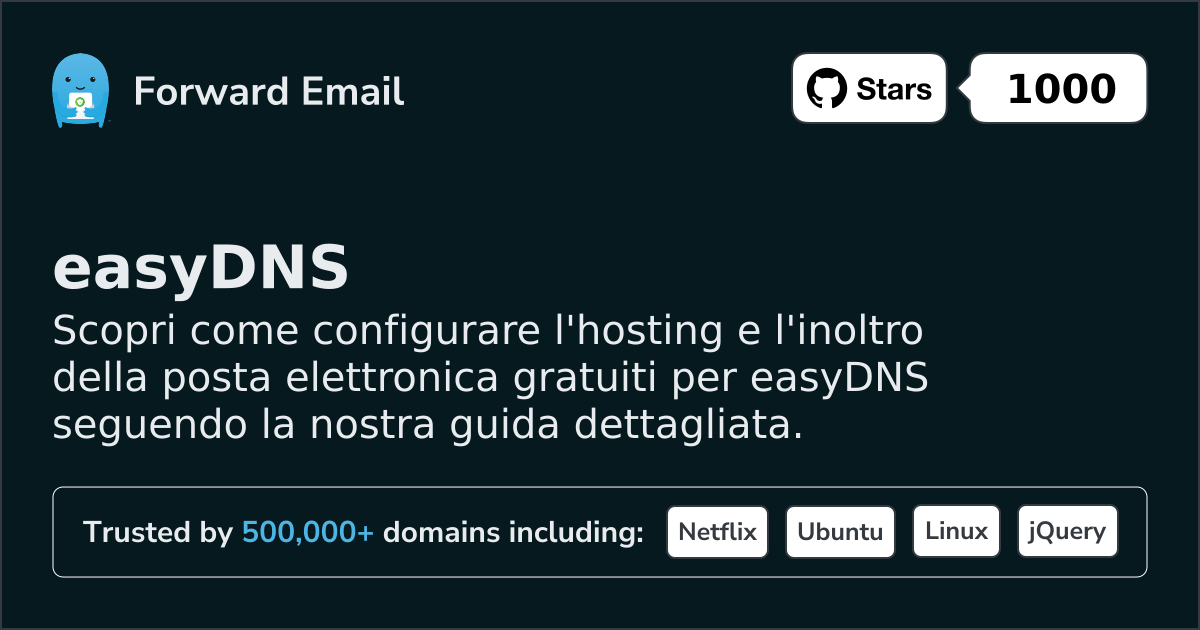Come configurare l'email con easyDNS