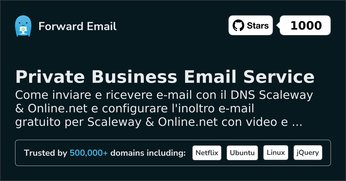 Come configurare l'email con Scaleway & Online.net