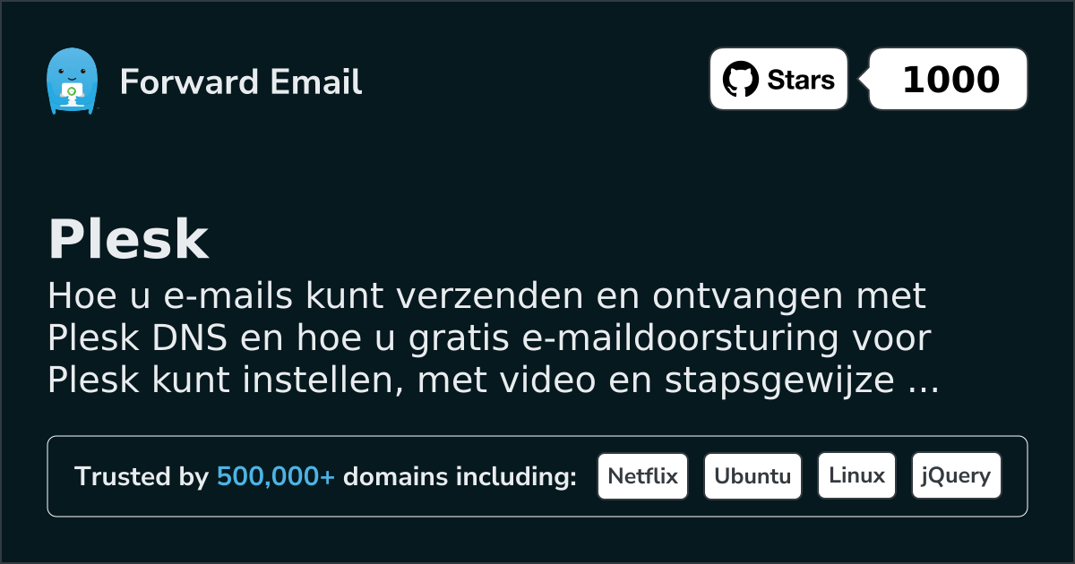 E-mail instellen met Plesk