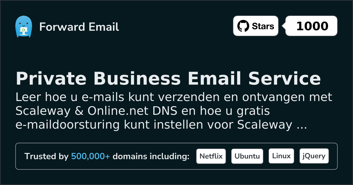 E-mail instellen met Scaleway & Online.net