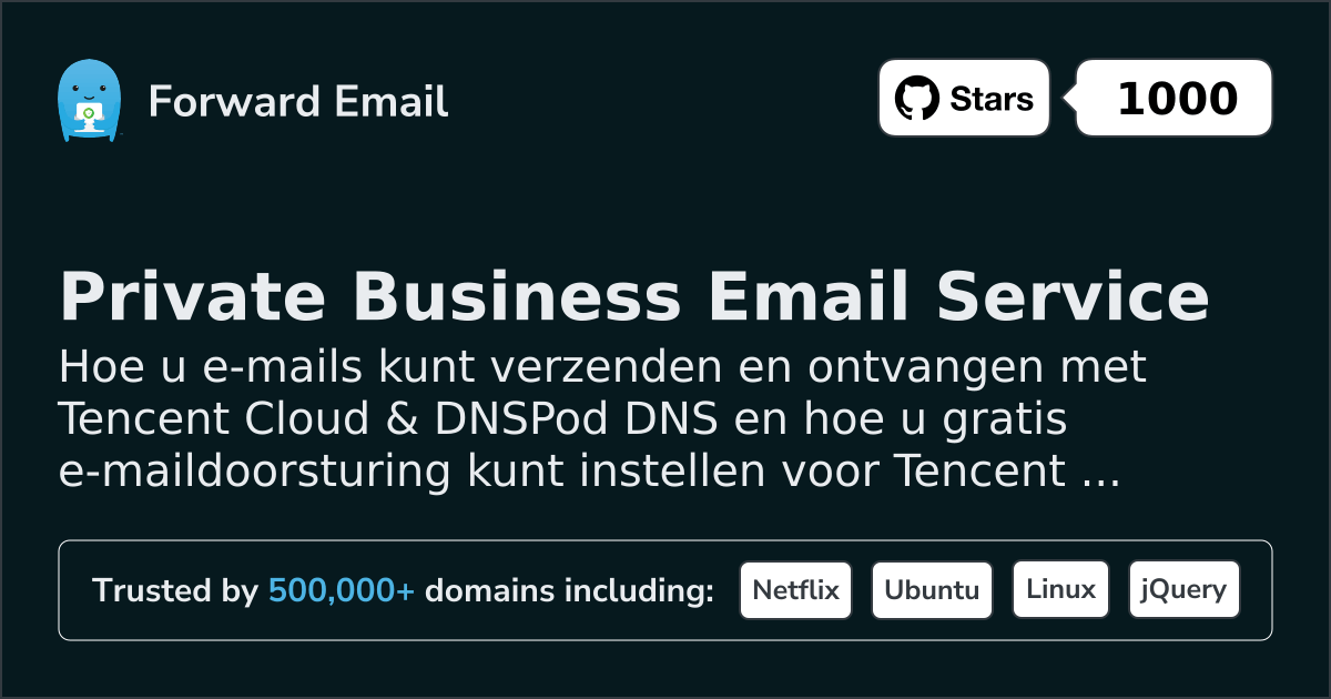 E-mail instellen met Tencent Cloud & DNSPod