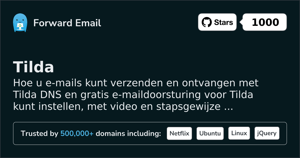 E-mail instellen met Tilda