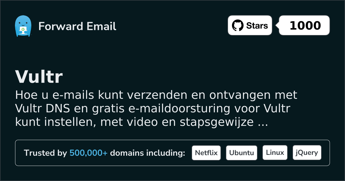 E-mail instellen met Vultr