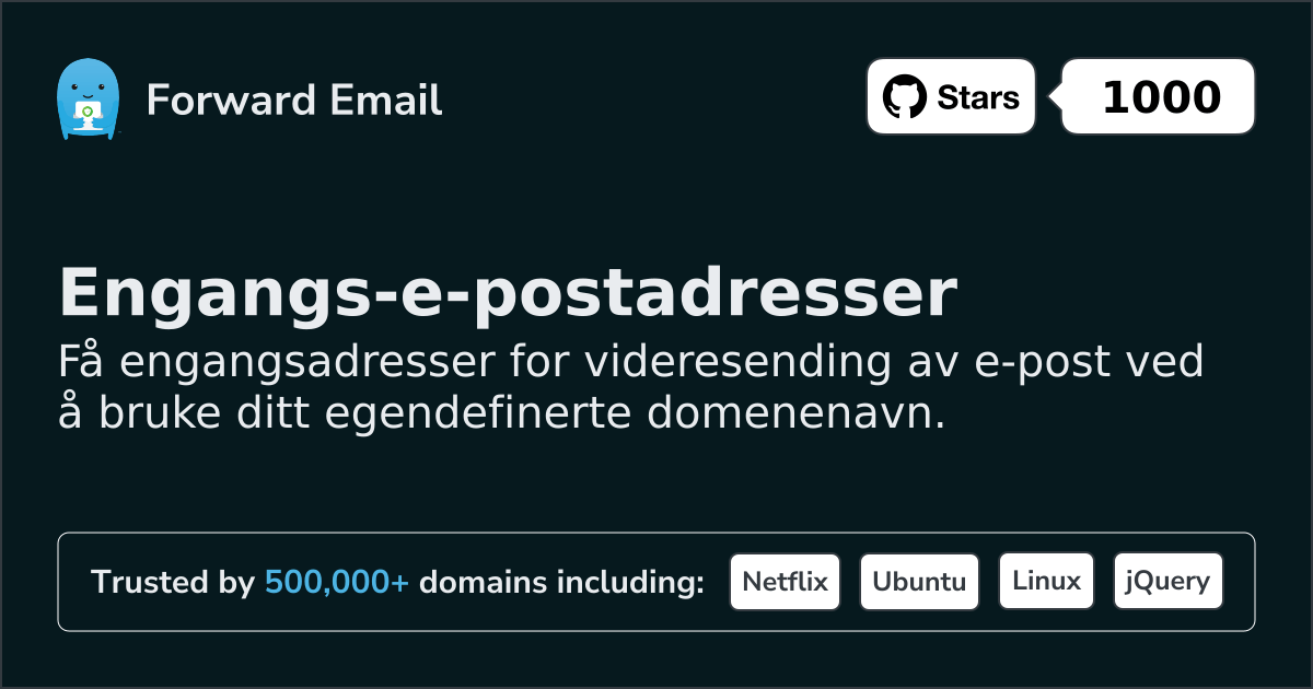 Engangs-e-postadresser for tilpassede domener