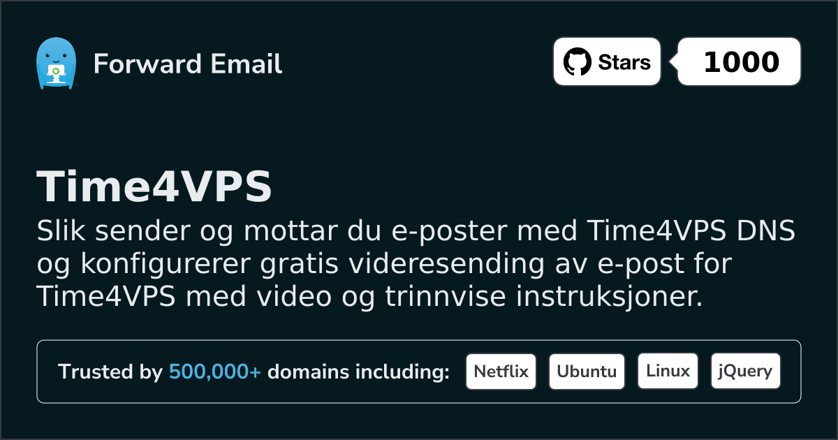 Slik konfigurerer du e-post med Time4VPS
