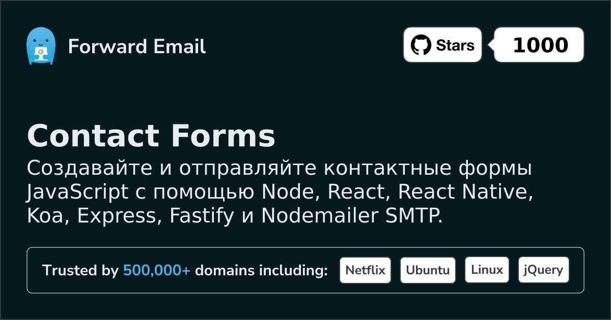 Контактные формы JavaScript Node.js