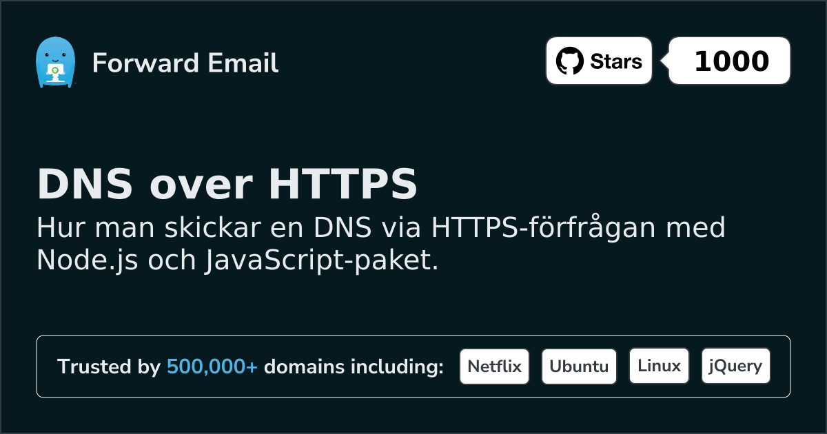 Node.js DNS över HTTPS