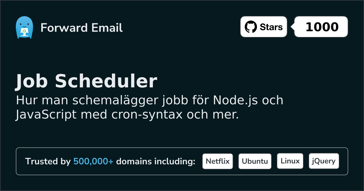 Node.js Jobbschemaläggare