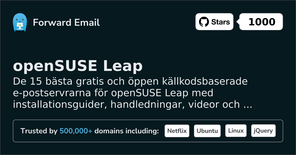 15 Top Open Source Email Servers for openSUSE Leap in 2026
