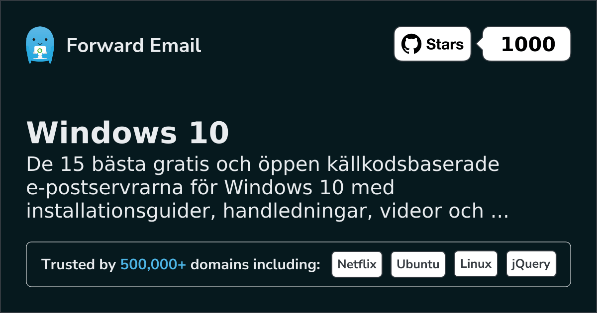 15 Top Open Source Email Servers for Windows 10 in 2026