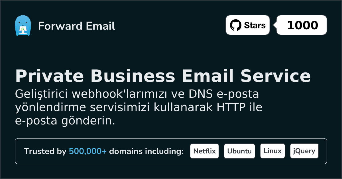 Geliştiriciler ve Özel Alan Adları için Ücretsiz E-posta Web Kancaları